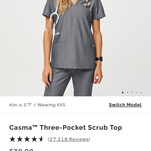 Women’s Graphite Fugs Scrub Set Small Shirt and Pants - Picture 3 of 5